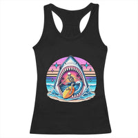 Shark Skeleton Surfer Racerback Tank Top Hawaiian Beach Vacation Gift