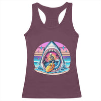 Shark Skeleton Surfer Racerback Tank Top Hawaiian Beach Vacation Gift