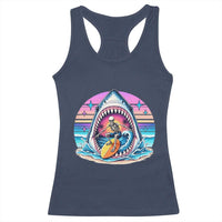 Shark Skeleton Surfer Racerback Tank Top Hawaiian Beach Vacation Gift