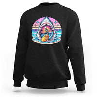 Shark Skeleton Surfer Sweatshirt Hawaiian Beach Vacation Gift