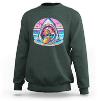 Shark Skeleton Surfer Sweatshirt Hawaiian Beach Vacation Gift