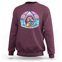 Shark Skeleton Surfer Sweatshirt Hawaiian Beach Vacation Gift