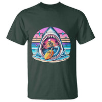 Shark Skeleton Surfer T Shirt Hawaiian Beach Vacation Gift
