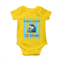 Ready To Attack 1st Grade Baby Onesie Funny Shark Driving Car Back To School