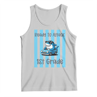 Ready To Attack 1st Grade Tank Top Funny Shark Driving Car Back To School