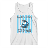 Ready To Attack 1st Grade Tank Top Funny Shark Driving Car Back To School