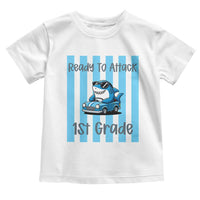 Ready To Attack 1st Grade Toddler T Shirt Funny Shark Driving Car Back To School