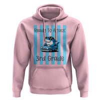 Ready To Attack 3rd Grade Hoodie Funny Shark Driving Car Back To School