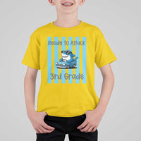 Ready To Attack 3rd Grade T Shirt For Kid Funny Shark Driving Car Back To School