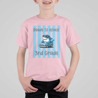 Ready To Attack 3rd Grade T Shirt For Kid Funny Shark Driving Car Back To School