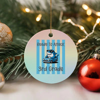 Ready To Attack 3rd Grade Ceramic Ornament Funny Shark Driving Car Back To School