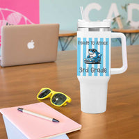 Ready To Attack 3rd Grade Tumbler With Handle Funny Shark Driving Car Back To School