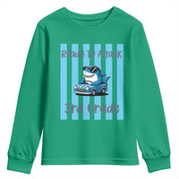 Ready To Attack 3rd Grade Youth Sweatshirt Funny Shark Driving Car Back To School