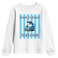 Ready To Attack 3rd Grade Youth Sweatshirt Funny Shark Driving Car Back To School