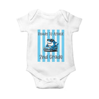 Ready To Attack 2nd Grade Baby Onesie Funny Shark Driving Car Back To School