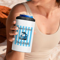 Ready To Attack 2nd Grade 4 in 1 Can Cooler Tumbler Funny Shark Driving Car Back To School