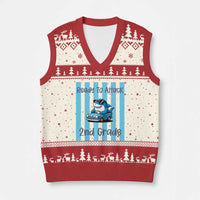 Ready To Attack 2nd Grade V-Neck Knit Sweater Vest Funny Shark Driving Car Back To School