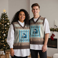 Ready To Attack 2nd Grade V-Neck Knit Sweater Vest Funny Shark Driving Car Back To School
