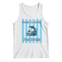 Ready To Attack 2nd Grade Tank Top Funny Shark Driving Car Back To School