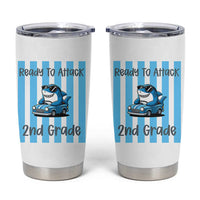 Ready To Attack 2nd Grade Tumbler Cup Funny Shark Driving Car Back To School