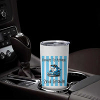 Ready To Attack 2nd Grade Tumbler Cup Funny Shark Driving Car Back To School