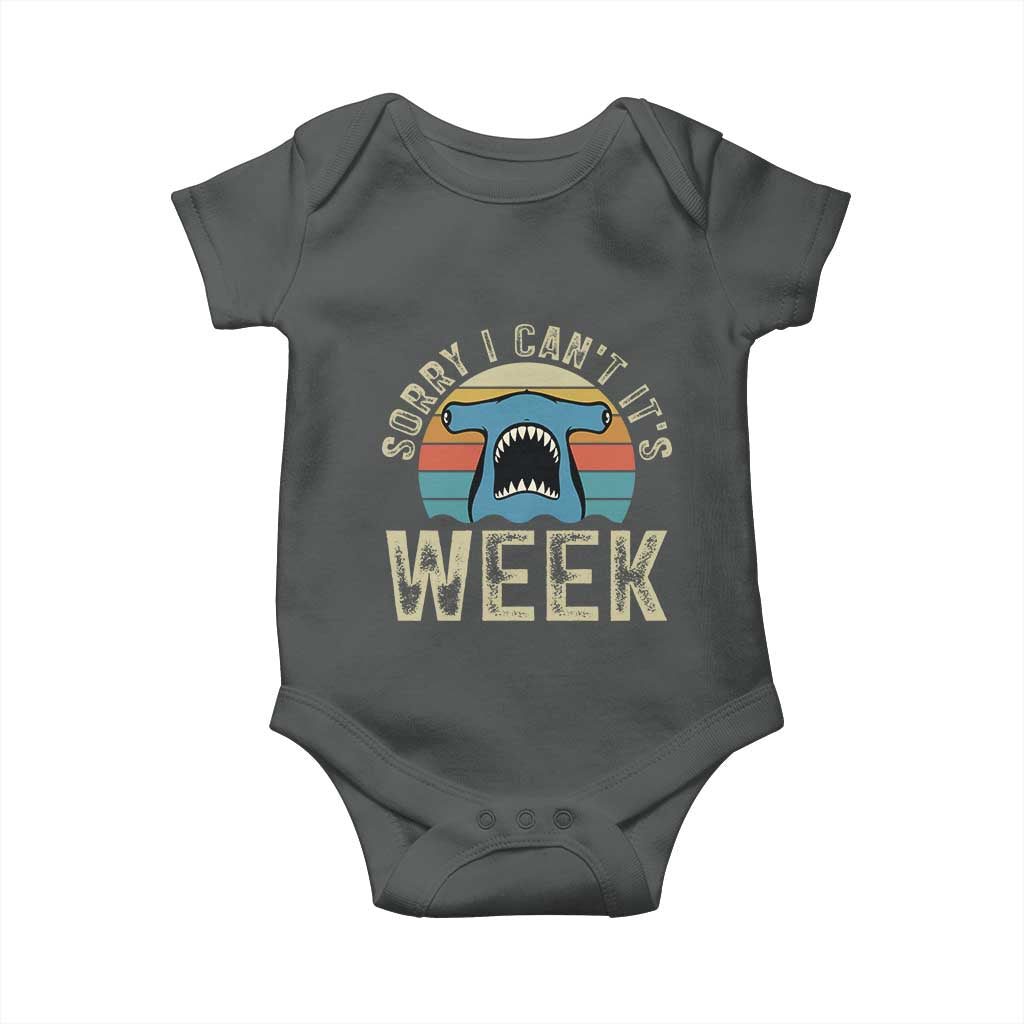 Vintage Hammerhead Shark Lover Baby Onesie Sorry I Cant Its Week