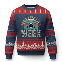 Vintage Hammerhead Shark Lover Ugly Christmas Sweater Sorry I Cant Its Week