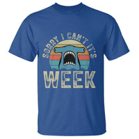 Vintage Hammerhead Shark Lover T Shirt Sorry I Cant Its Week