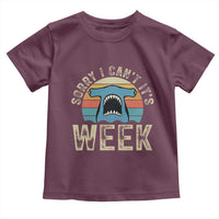 Vintage Hammerhead Shark Lover Toddler T Shirt Sorry I Cant Its Week