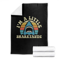 Im A Little Sharktastic Throw Blanket Vintage Shark Lover Week Gift