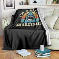 Im A Little Sharktastic Throw Blanket Vintage Shark Lover Week Gift