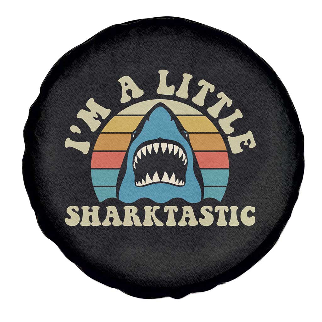 Im A Little Sharktastic Spare Tire Cover Vintage Shark Lover Week Gift