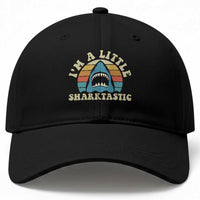 Im A Little Sharktastic Baseball Cap Vintage Shark Lover Week Gift