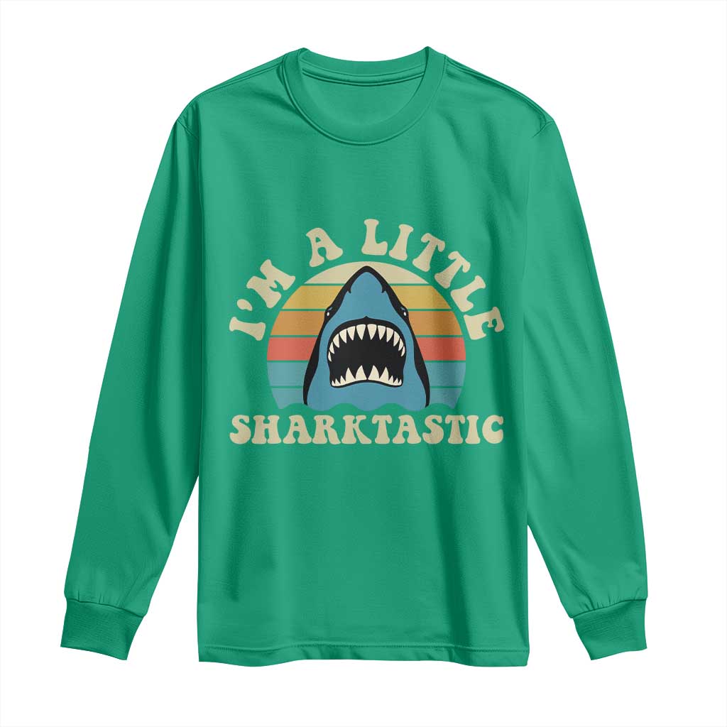 Im A Little Sharktastic Long Sleeve Shirt Vintage Shark Lover Week Gift