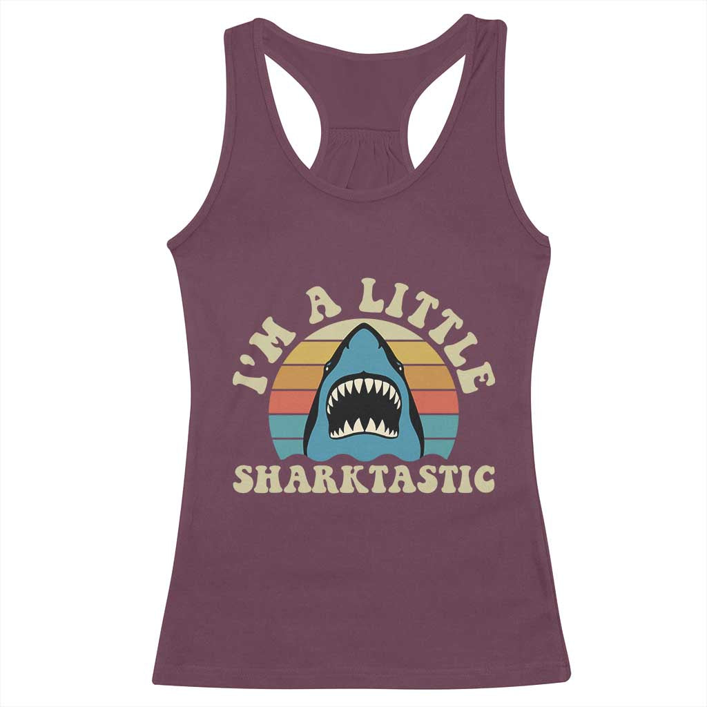 Im A Little Sharktastic Racerback Tank Top Vintage Shark Lover Week Gift