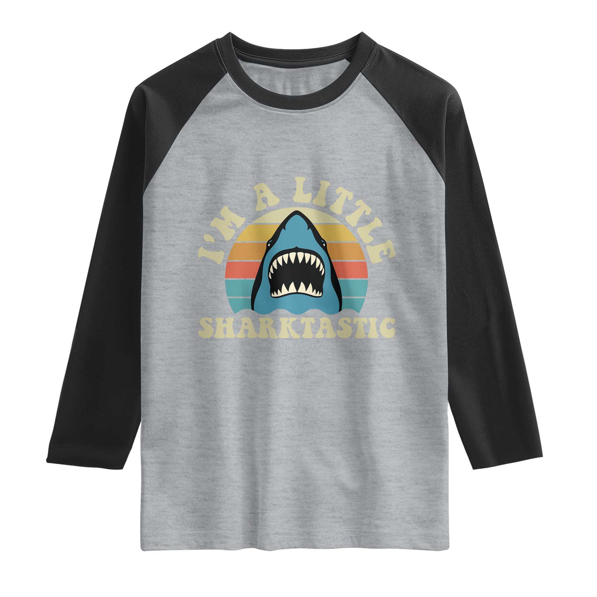 Im A Little Sharktastic Raglan Shirt Vintage Shark Lover Week Gift