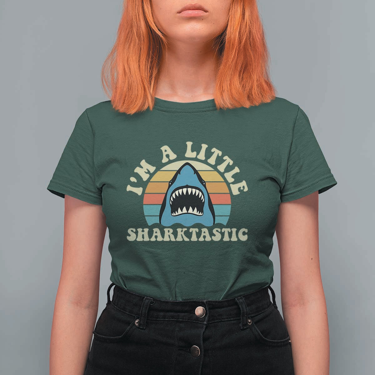 Im A Little Sharktastic T Shirt For Women Vintage Shark Lover Week Gift