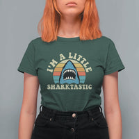 Im A Little Sharktastic T Shirt For Women Vintage Shark Lover Week Gift