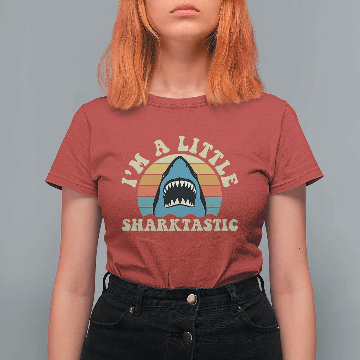 Im A Little Sharktastic T Shirt For Women Vintage Shark Lover Week Gift