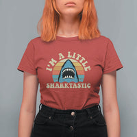 Im A Little Sharktastic T Shirt For Women Vintage Shark Lover Week Gift