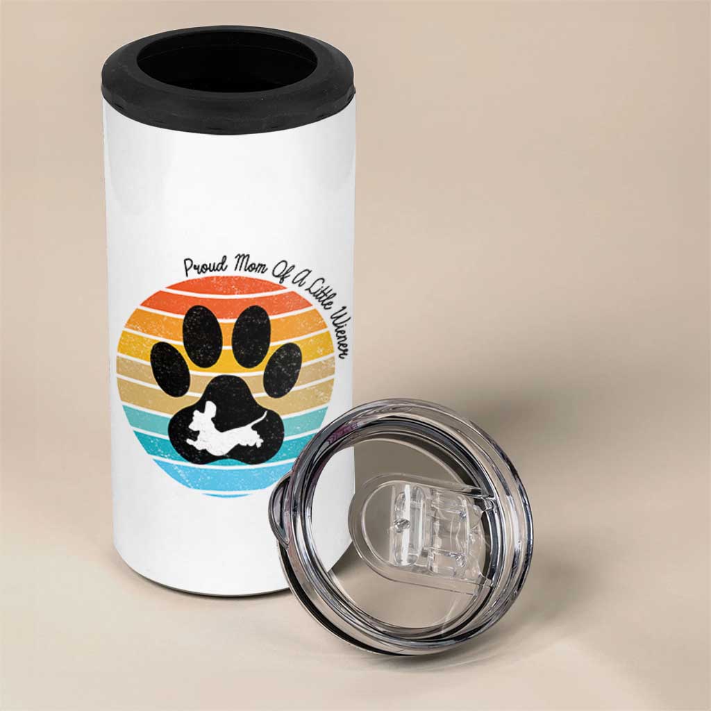 Dachshund Dog Mom 4 in 1 Can Cooler Tumbler Proud Mom Of A Little Wiener