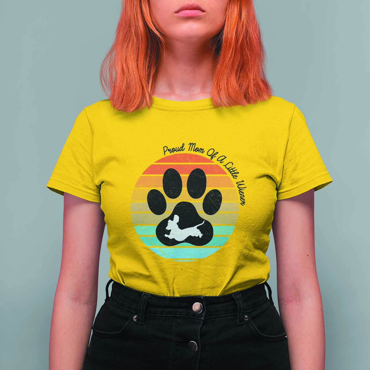 Dachshund Dog Mom T Shirt For Women Proud Mom Of A Little Wiener - Wonder Print Shop