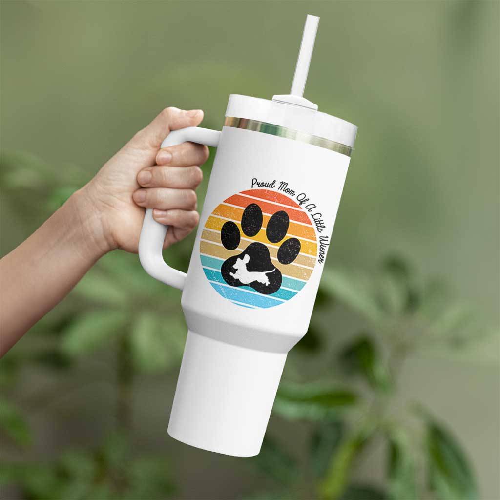 Dachshund Dog Mom Tumbler With Handle Proud Mom Of A Little Wiener