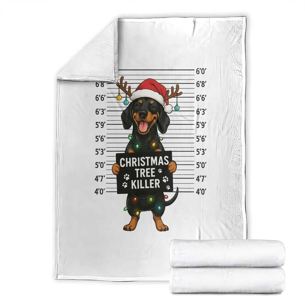 Christmas Dachshund Throw Blanket Funny Christmas Tree Killer - Wonder Print Shop
