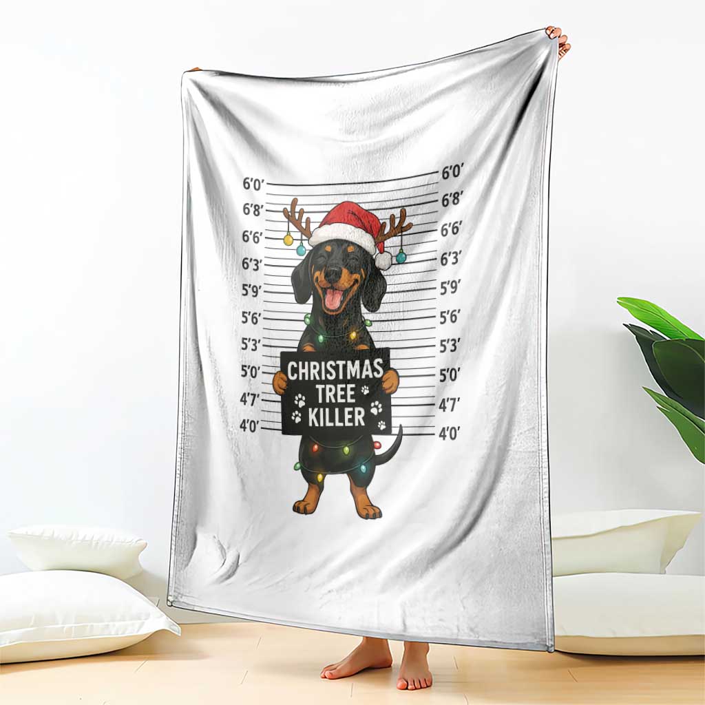 Christmas Dachshund Throw Blanket Funny Christmas Tree Killer - Wonder Print Shop