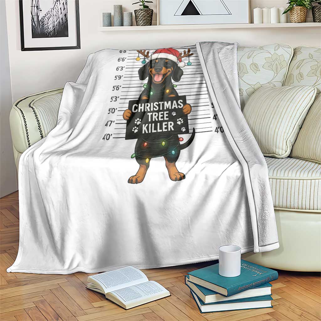 Christmas Dachshund Throw Blanket Funny Christmas Tree Killer - Wonder Print Shop