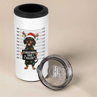 Christmas Dachshund 4 in 1 Can Cooler Tumbler Funny Christmas Tree Killer