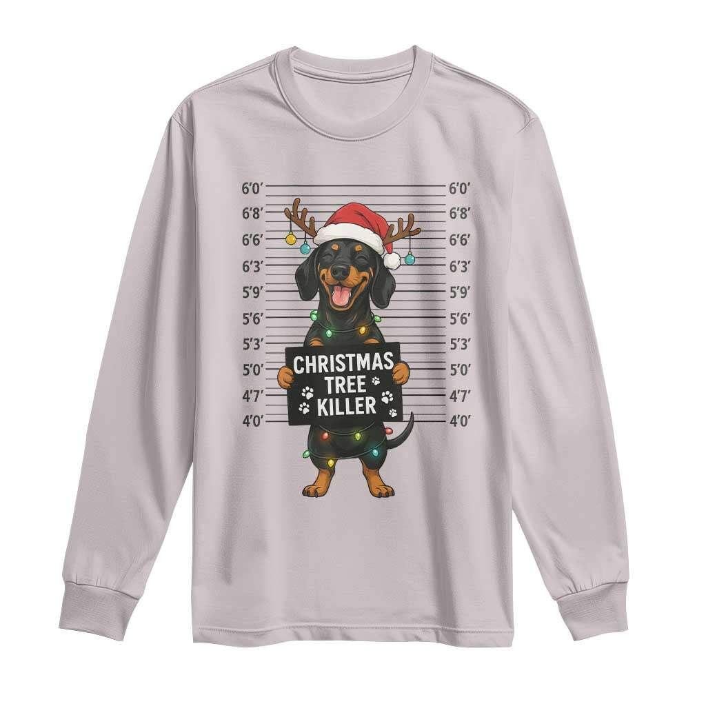 Christmas Dachshund Long Sleeve Shirt Funny Christmas Tree Killer - Wonder Print Shop
