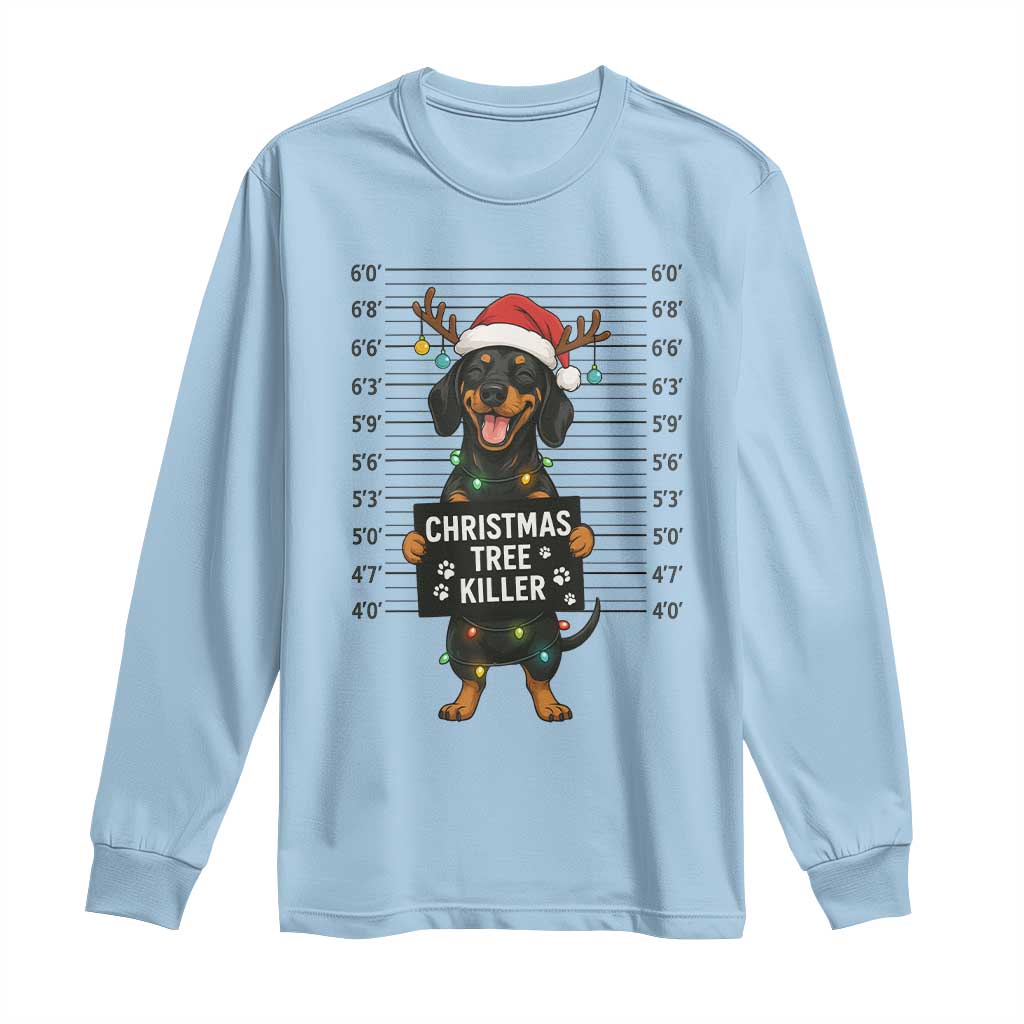 Christmas Dachshund Long Sleeve Shirt Funny Christmas Tree Killer - Wonder Print Shop