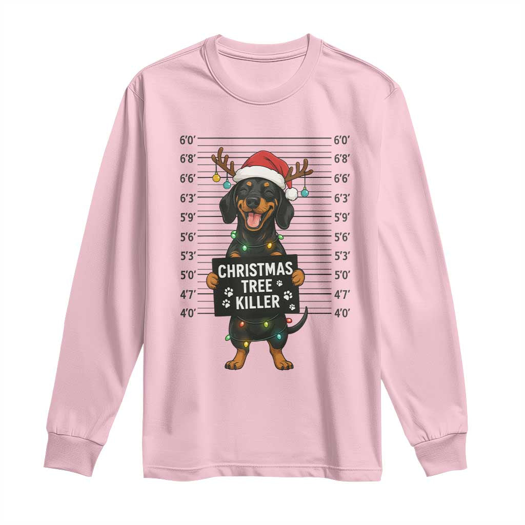 Christmas Dachshund Long Sleeve Shirt Funny Christmas Tree Killer - Wonder Print Shop
